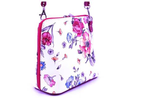 Dámská malá květovaná kožená kabelka crossbody Arteddy