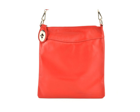 Dámská kožená kabelka crossbody Arteddy - světle červená
