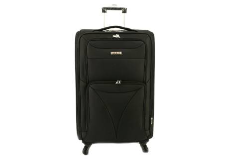 Cestovní textilní kufr na čtyřech kolečkách Jemis - černá(L)