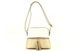Dámská kabelka crossbody - zlatá/bílá