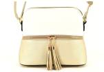 Dámská kabelka crossbody - zlatá/bílá