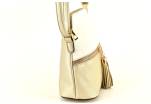 Dámská kabelka crossbody - zlatá/bílá
