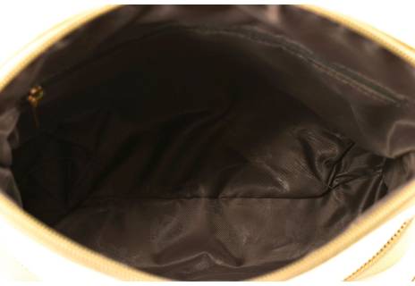 Dámská kabelka crossbody - zlatá/bílá