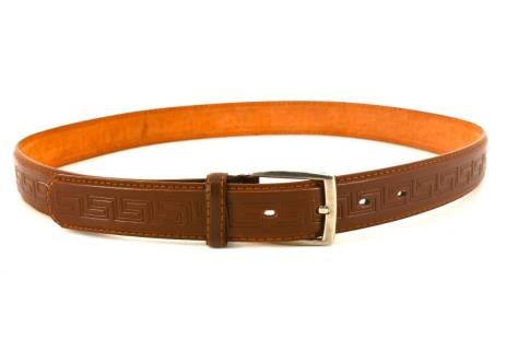 Pánský opasek z ekokůže - hnědá