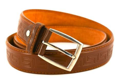 Pánský opasek z ekokůže - hnědá