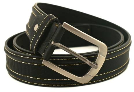 Pánský opasek z ekokůže - černá/125