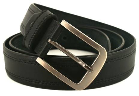 Pánský opasek z ekokůže - černá/130