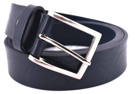 Kožený opasek Made in italy - tmavě modrá/135