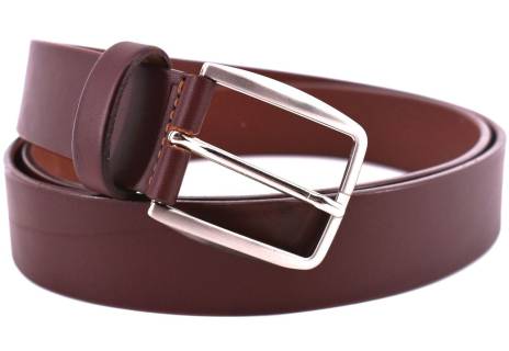 Kožený opasek Made in italy - tmavě hnědá/125