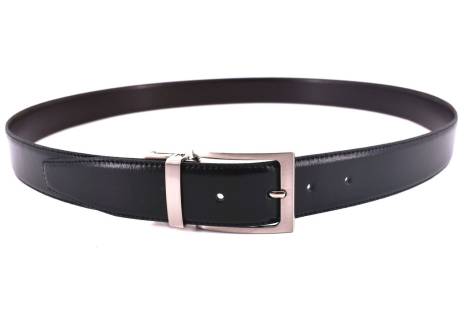 Kožený opasek Arteddy oboustranný - černá/tmavě hnědá 130