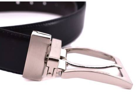 Kožený opasek Arteddy oboustranný - černá/tmavě hnědá 130