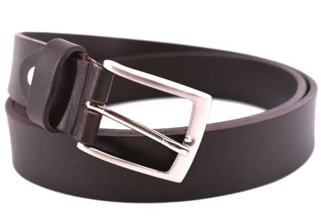 Kožený opasek Made in italy - tmavě hnědá/115