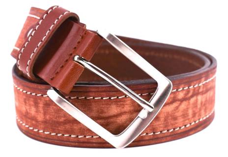 Kožený opasek Made in italy - hnědá/105