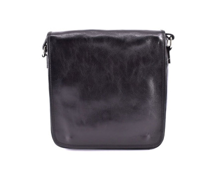Kožená taška přes rameno crossbody - černá