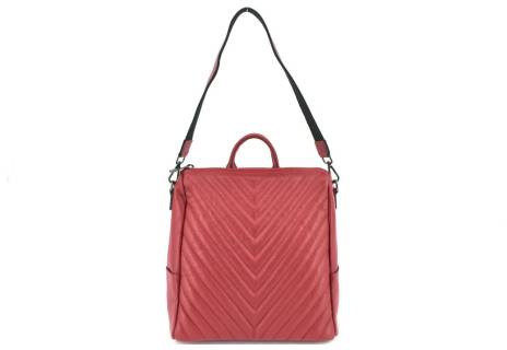 Dámský kožený prošívaný batoh a kabelka v jednom /Arteddy