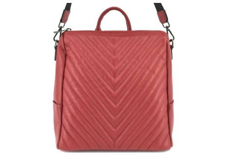 Dámský kožený prošívaný batoh a kabelka v jednom /Arteddy