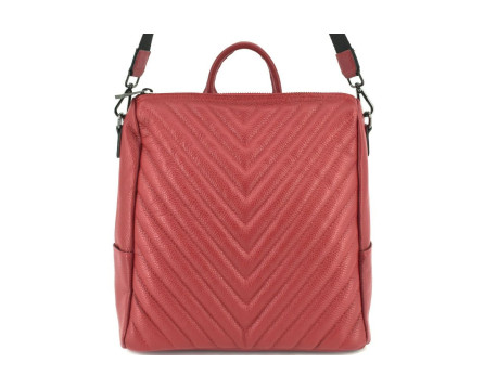 Dámský kožený prošívaný batoh a kabelka v jednom /Arteddy