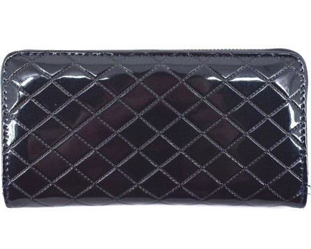 Dámská / dívčí lakovaná peněženka  pouzdrového typu - tmavě modrá