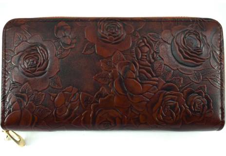 Dámská / dívčí velká peněženka  pouzdrového typu  s květovaným vzorem
