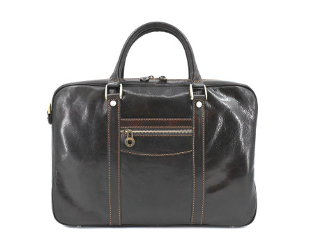 Kožená kabelka Arteddy - tmavě hnědá