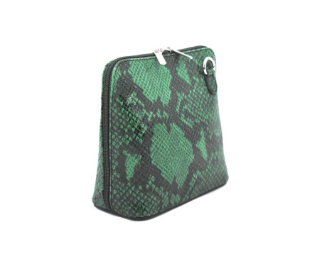 Dámská / dívčí malá  kožená kabelka  se vzorem hadí kůže Arteddy - zelená