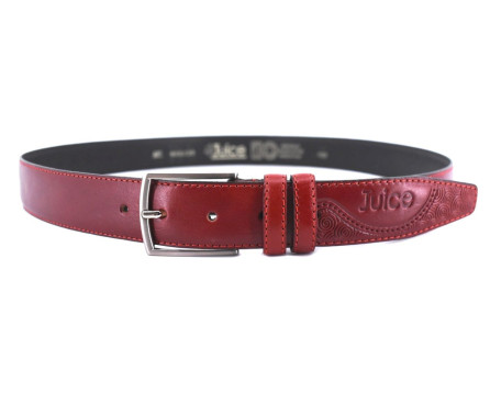 Kožený opasek Juice Made in italy - červená/120