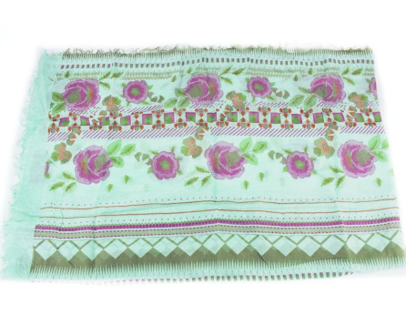 Dámský šátek Made in Italy  s květovaným vzorem - zelená