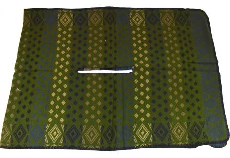 Moderní oboustranná šála/pončo -- tmavě zelená