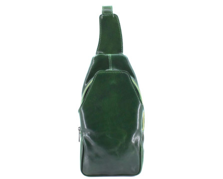 Moderní kožená taška přes rameno - zelená
