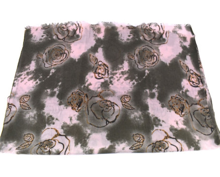 Dámský šátek s potiskem - hnědá