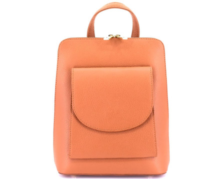 Dámský / dívčí kožený batoh a kabelka v jednom / Arteddy - camel