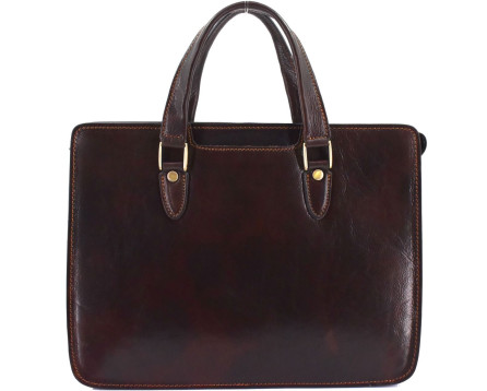 Luxusní dámská kožená kabelka Arteddy - tmavě hnědá