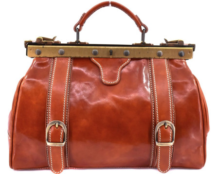 Kožená doktorská kabelka Arteddy - koňak