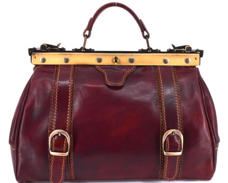 Kožená doktorská kabelka Arteddy - tmavě  hnědá