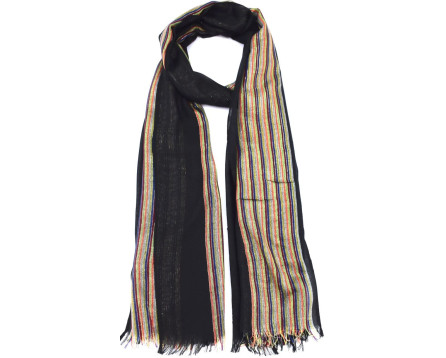 Moderní pruhovaný šátek - černá