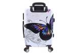 Cestovní kufr na čtyřech kolečkách Arteddy - motýl/bílá (L) 90l