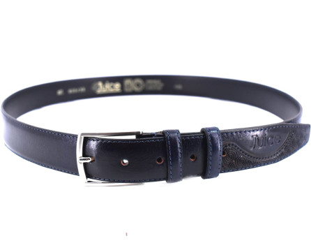 Kožený opasek Juice Made in italy - tmavě modrá /125