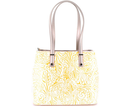 Dámská kožená kabelka s květovaným vzorem  Arteddy