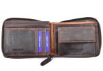 Pánská kožená peněženka z pravé kůže Harvey Miller - tmavě hnědá
