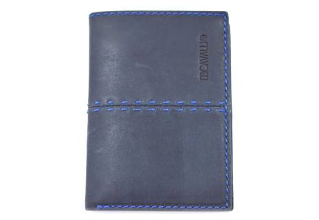 Pánská kožená peněženka z pravé kůže na výšku B.cavalli - tmavě modrá