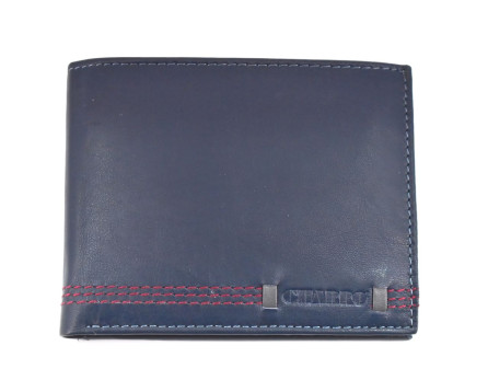 Moderní kožená peněženka z pravé kůže na šířku Charro - tmavě modrá