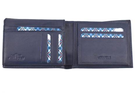 Moderní kožená peněženka z pravé kůže na šířku Charro - tmavě modrá