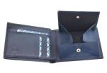 Moderní kožená peněženka z pravé kůže na šířku Charro - tmavě modrá