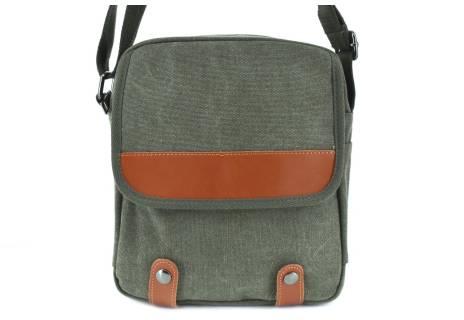 Taška crossbody zelená/hnědá
