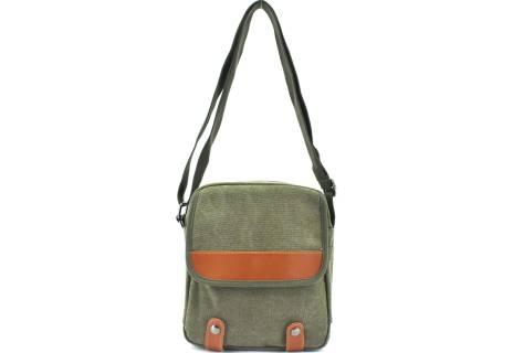 Taška crossbody zelená/hnědá