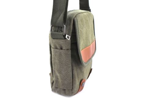 Taška crossbody zelená/hnědá