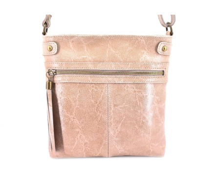 Dámská kožená kabelka crossbody Arteddy - světle béžová