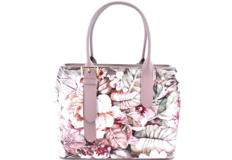 Dámská kožená kabelka s květovaným vzorem Arteddy