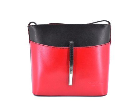 Dámská kožená kabelka crossbody Arteddy - červená/černá