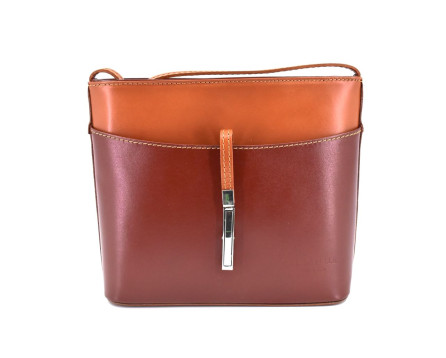 Dámská kožená kabelka crossbody Arteddy - hnědá/světle hnědá